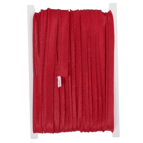 YELARXI 1/2 Inch Maxi Piping Bias Tape, 20 Yards Piping Trim with Cord Satin Binding Lip Cord Trim Fit for Sewing Garment Webbing Trimming Crafts Decorating - (Red) - color: Red