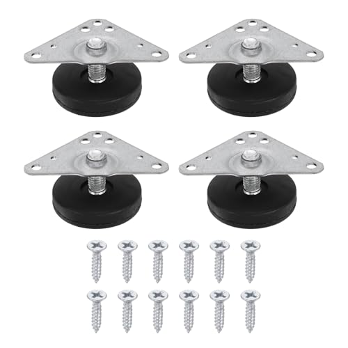 uxcell 4pcs Furniture Leveling Feet Adjustable Metal Feet (28x19x40mm) - size: 28 x 19 x 40mm