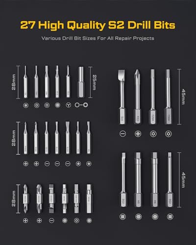 MrToNo Electric Screwdriver Set, Power Screwdriver with 33 Magnetic Bits