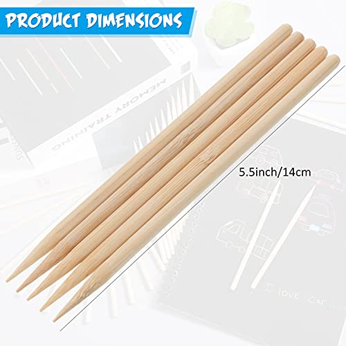 Chinco 150 Pcs Heavy Duty Wooden Scratch Art Stylus Sticks