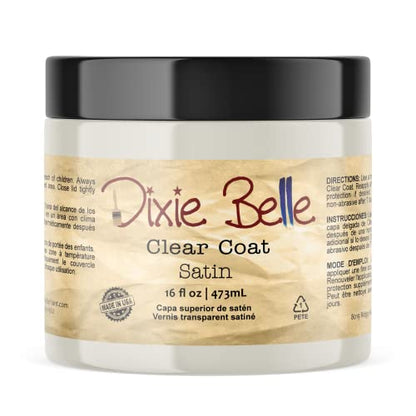Dixie Belle Paint Company - Clear Coat Satin (16oz) - Polyacrylic Topcoat - color: Satin, size: 16 Fl Oz (Pack of 1)