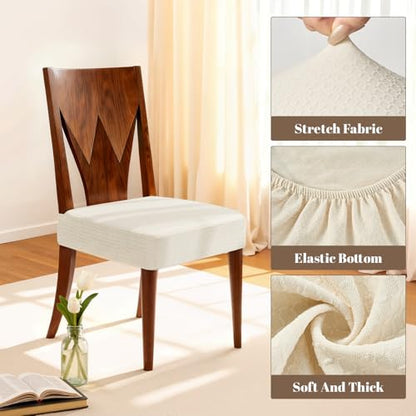 Songrey Waterproof Chair Covers for Dining Chairs, Set of 4, Beige - color: Beige