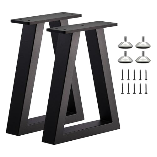 14 '' Trapezoid Metal Table Legs, Heavy Duty Replacement Furniture Feets for DIY Coffee Tables, Bench, Cabinet, Stool, Night Stands, Sofa, (H16 x W11.8, Set of 2) - color: Trapezoid, size: 14 IN