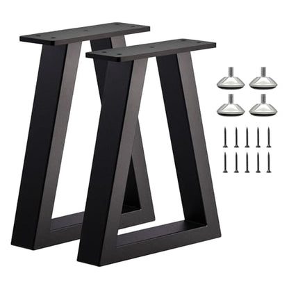 14 '' Trapezoid Metal Table Legs, Heavy Duty Replacement Furniture Feets for DIY Coffee Tables, Bench, Cabinet, Stool, Night Stands, Sofa, (H16 x W11.8, Set of 2) - color: Trapezoid, size: 14 IN