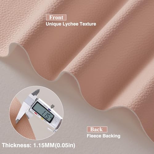 Faux Leather Fabric 55" W 1.15MM Thick Marine Vinyl Fabric 3 Yards 55"x108" - color: Pink, size: Pre-Cut 3 Yards