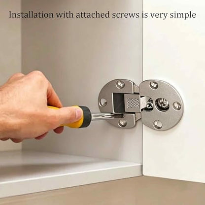 2Pcs 90 Degree Adjustable Page Turning Axis Concealed Cabinet Door Hinge, Zinc Alloy Drop Down Flush Hinge for Folding Desk, Table, Drawer, Wardrobe, or Cupboard, Easy Install
