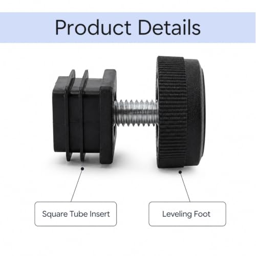 8Pcs Square Insert Kit, Adjustable Leveling Feet Square Insert Kit