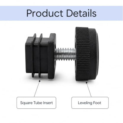 8Pcs Square Insert Kit, Adjustable Leveling Feet Square Insert Kit