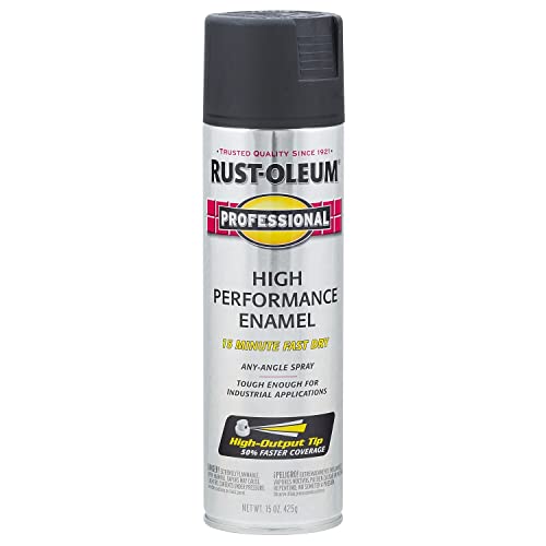 Rust-Oleum Professional High Performance Flat Black Spray Paint - color: Flat Black, size: 15 Ounce (Pack of 1)