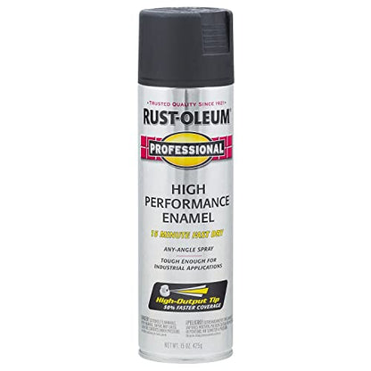 Rust-Oleum Professional High Performance Flat Black Spray Paint - color: Flat Black, size: 15 Ounce (Pack of 1)