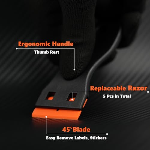 11Pcs Vinyl Wrap Tool Kit, Suede Squeegees, Safe Cutter, Magnetic Edge Tuck Stick, Craft Knife with Replaceable Blades, Car Wrap, Window Tint, Kitchen Counter, Wallpaper, Peel & Stick DIY - color: orange