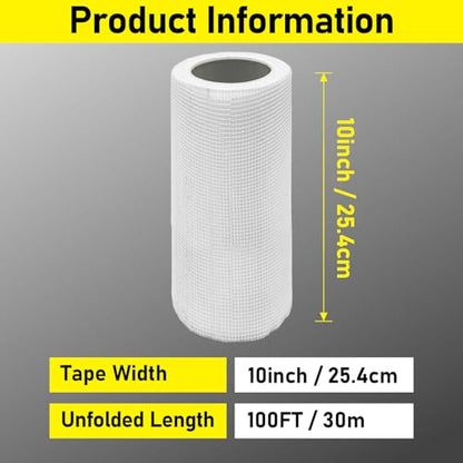 10" 100 Feet Drywall Joint Tape, Self-Adhesive Encrypted Fiberglass - size: 10" x 100ft