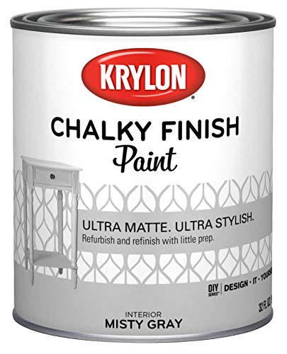 Krylon K04204000-14 Chalky Finish Quart, 32 Fl Oz (Pack of 1), Misty Gray