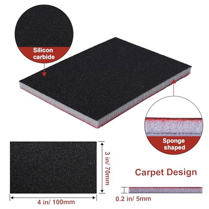 22 Pcs Sanding Sponge 3000 Grit Sandpaper Assortment, Washable & Reusable Sanding Blocks for Wood, Metal, Drywall, Glazing, Wet Dry Sandpaper for Smooth Finishing - size: 3000 Grit
