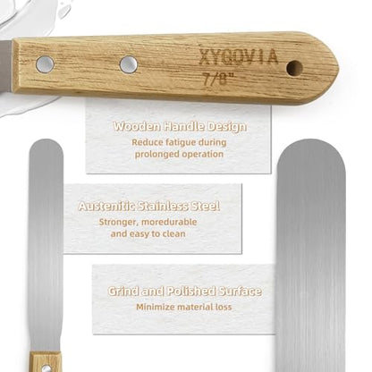 9-Piece Professional Caulking Spatula Set with Wooden Handle - color: 9PCS
