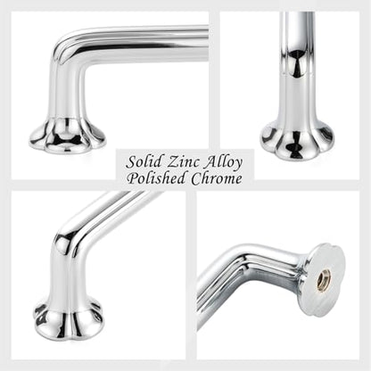 3-3/4 in Polished Chrome Cabinet Pulls Drawer Handles 10 Pack P2502 - color: Polished Chrome, size: 3-3/4 Inch Hole Centers