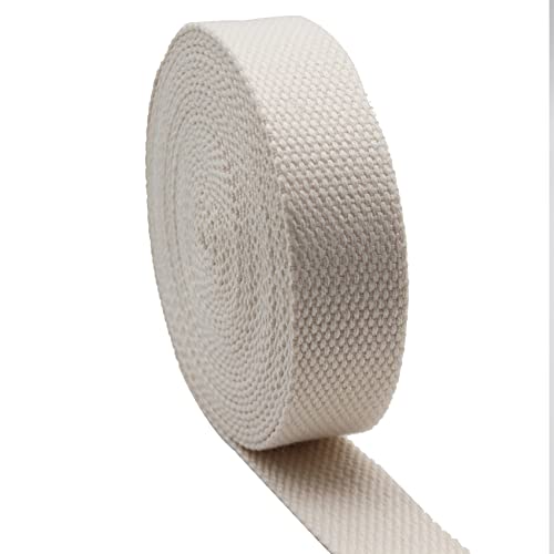 Heavy Cotton Webbing 1 Inch Wide 10 Yard for Webbing Bag Handles, Bag Strap,Tote Bag Webbing，Cloth Belt,Making Outdoor Supplies - color: Natural, size: 10Y