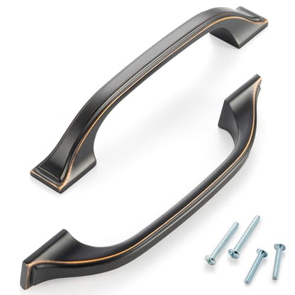 3-3/4 in Oil Rubbed Bronze Cabinet Pulls Arch Handles 10 Pack P2409 - color: Oil Rubbed Bronze, size: 3-3/4" Hole Centers-10 Pcs
