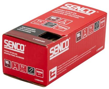 SENCO Collated Medium Wire Staples, Galvanized, 18 GA (L15BABR) 1,000 Box - size: 1,000 ct., style: 1-1/4 inch