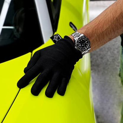 Off-Wrap™ Gloves - Vinyl Wrap Glove Pair - color: Black, size: Large