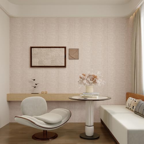 Yutianli 3D Wall Panel Peel and Stick Soundproof Foam Linen Wall Cloth Yellow 16.7"x118" Self-Adhesive Decorative Wallpaper Anti-Collision Wall Padding - color: Yellow