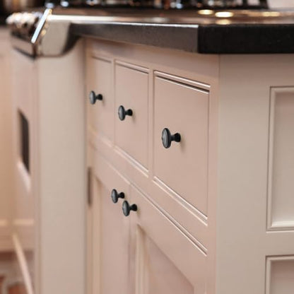 Goo-Ki 6 Pack Matte Black Cabinet Knobs with Decorative Center Button - Kitchen Handles Modern Hardware - color: Matte Black