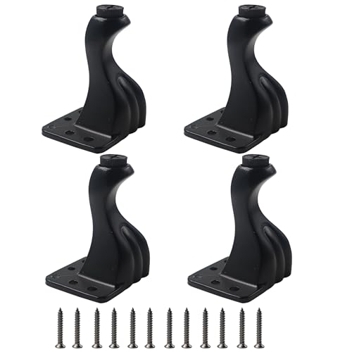 4Pcs 3.15 Inch Aluminum Alloy Furniture Legs, Black Artistic Metal Legs, Antique Couch Feet Decorative Furniture Legs Feet for Couch, Cabinet, Dresser, Table, Bookcase, Wardrobe