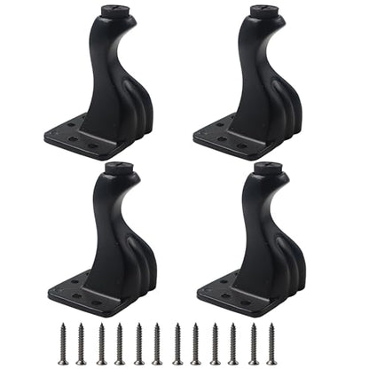 4Pcs 3.15 Inch Aluminum Alloy Furniture Legs, Black Artistic Metal Legs, Antique Couch Feet Decorative Furniture Legs Feet for Couch, Cabinet, Dresser, Table, Bookcase, Wardrobe