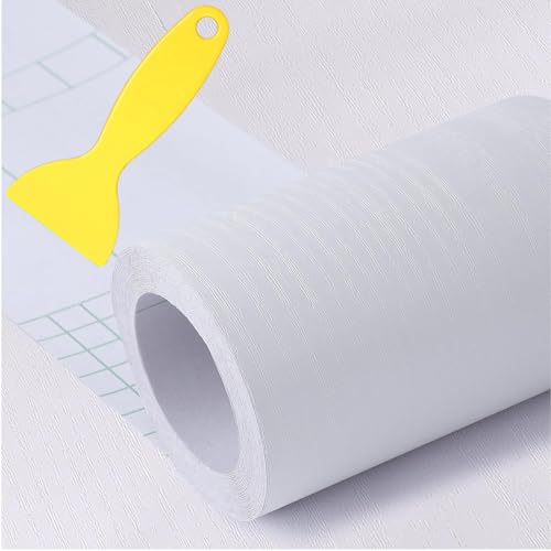 4" X33' Size Realistic Wood Grain Repair Tape, Self Adhesive Wood Grain Repair Patch for Tables, Chairs, Doors, Windows, Floors, Furniture Renovation, Handicraft DIY. With Plastic Scraper. White Wood - color: White Wood