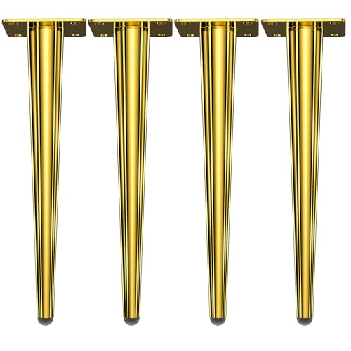Osring 28 Inch Furniture Table Legs Straight, Gold Metal Coffee Table Feet - size: 28 Inch