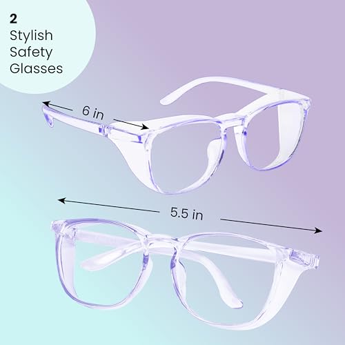Aqulius Safety Glasses for Women & Men - 2 Pack - Scratch-Resistant Protective Eyewear, Shooting Glasses, Safety Goggles - color: Blue