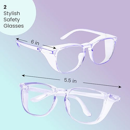 Aqulius Safety Glasses for Women & Men - 2 Pack - Scratch-Resistant Protective Eyewear, Shooting Glasses, Safety Goggles - color: Blue