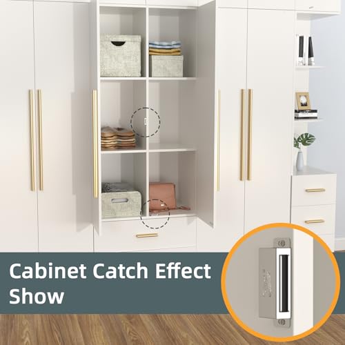 Cabinet Door Magnets Jiayi 2 Pack Kitchen Door Closure 66lbs Magnetic Catch Heavy Duty Drawer Magnets for Cupboard Closure Latches Lock - size: 66 lb (2 Pack) - Silver