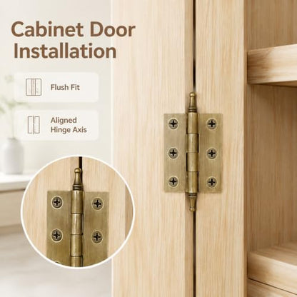 2 Inch Folding Butt Hinges, Brushed Bronze, 2Pcs - color: Brushed Bronze, size: 2 Inches