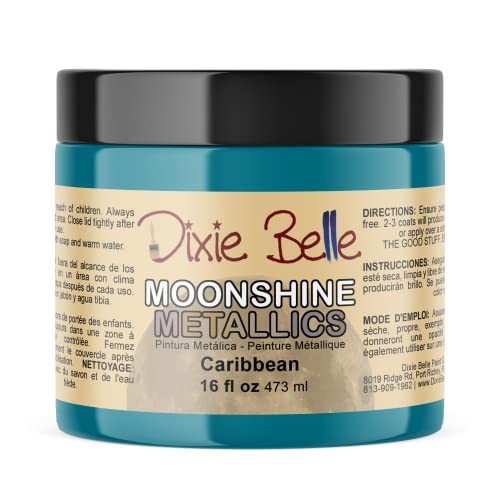 Dixie Belle Paint Company Moonshine Metallics - Caribbean (16oz) - color: Caribbean, style: 16 Fl Oz (Pack of 1)