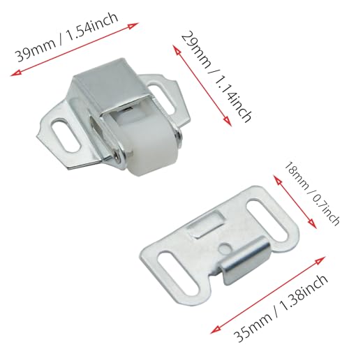 1 Pcs Mailbox Replacement Roller Catch Latch with Screws(Silver)