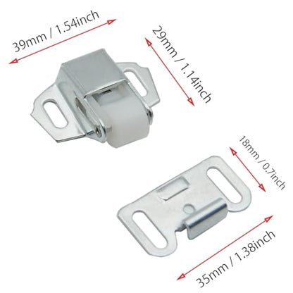 1 Pcs Mailbox Replacement Roller Catch Latch with Screws(Silver)