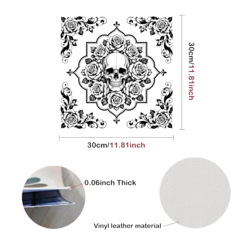 Nuxovilar Peel and Stick Floor Tile 12x12 Inch Vinyl - color: Black & White Gothic