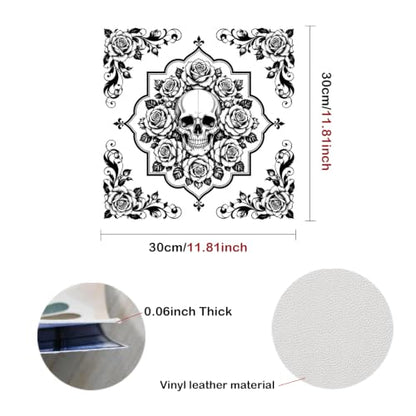 Nuxovilar Peel and Stick Floor Tile 12x12 Inch Vinyl - color: Black & White Gothic