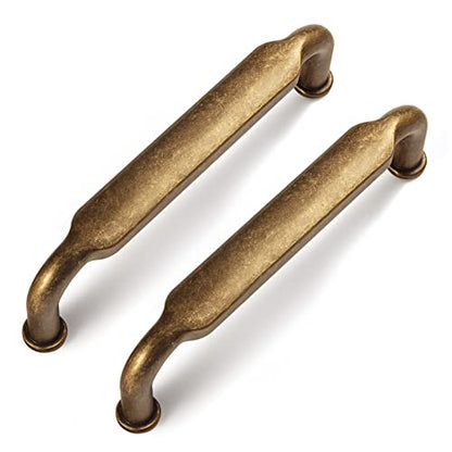 Goo-Ki 6 Pack 3-3/4 Inch （96mm） Hole Center Cabinet Pulls Antique Brass Zinc Alloy Kitchen Drawer Pulls Drawer Handles 4.2 Inch Length 2202-GT-96 - color: Antique Brass, size: 3-3/4 Inch Hole Centers