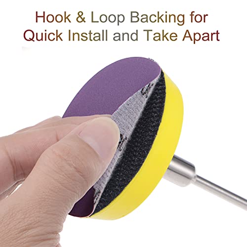 uxcell 20Pcs 3-Inch Purple Sanding Discs 80 Grits Hook and Loop Professional Aluminum Oxide Sand Paper Wet Dry Polish for Wood Metal Paint Finishing - style: 80 Grit