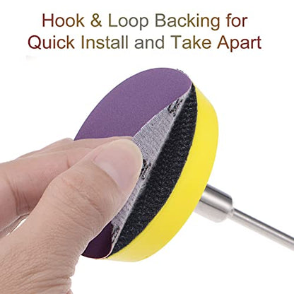 uxcell 20Pcs 3-Inch Purple Sanding Discs 60 Grits Hook and Loop Professional Aluminum Oxide Sand Paper Wet Dry Polish for Wood Metal Paint Finishing - style: 60 Grit