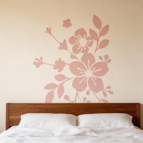 TIAMECH A4 Reusable Vintage Wildflower Branch Stencil for Painting - style: Vintage Wildflower Branch