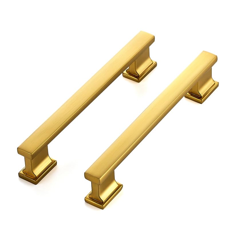 Ravinte Hardware Gold Cabinet Pulls, 5 Inch (128mm), 10 Pack, Heavy Duty - color: Gold, size: 5" Hole Center