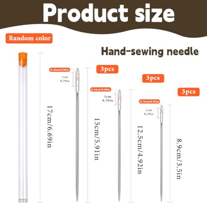 Wonvoc 9 Pcs Long Sewing Needles, 3.5''/4.9''/5.9'' Long Needles - size: 9 PCS
