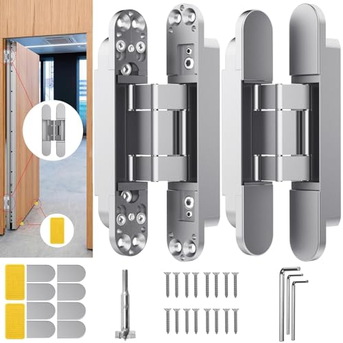 7" Hidden Door Hinge/Concealed Hinges,Invisible Hinges - color: silvery, size: 7 inches