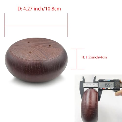 1.5 Inch Low Wood Furniture Legs Cabinet Sofa Couch Feet Solid Hardwood Round Bun Feet for Ottoman Couch Cabinet Sofa Legs Set of 4 (D: 4.27 inch) - size: D: 4.27 inch