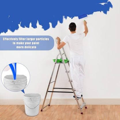 Paint Strainer Bag, 1 Gallon Paint Filter Strainer with Elastic Drawstring, Nylon Mesh Filter White Fine Mesh Bag for Paint Gardening, 10 Pack