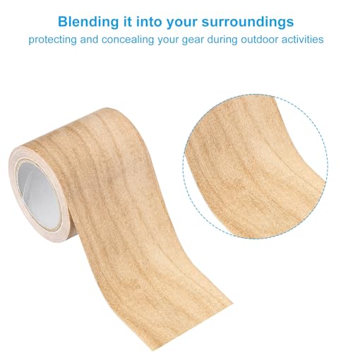 PATIKIL 3" X30' Self-Adhesive Wood Grain Repair Tape with Scraper Maple Light Chestnut