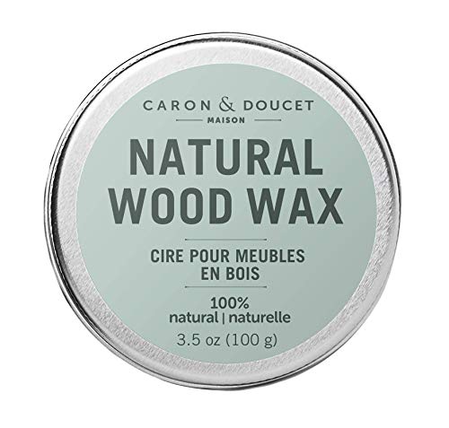 Caron & Doucet - Natural Wood Conditioning Vegan Wax Finish - 100% Plant Based Wood Conditioning and Polishing Wax Finish - Orange Scented - Suitable for Natural Wood Furniture. (3.5oz)